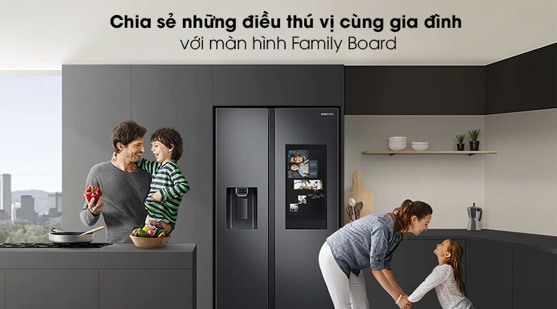 tủ lạnh family hub samsung inverter 616 lít rs64t5f01b4/sv
